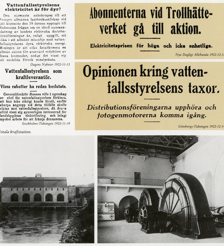 From the book 'Vattenfall på Vilhelm Hansens tid: Vattenfall 1909-28 - en krönika av Charlie Cederholm'.