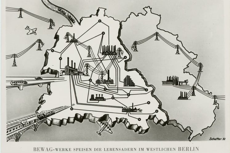 Electricity supply in the divided city of Berlin in the 1950s