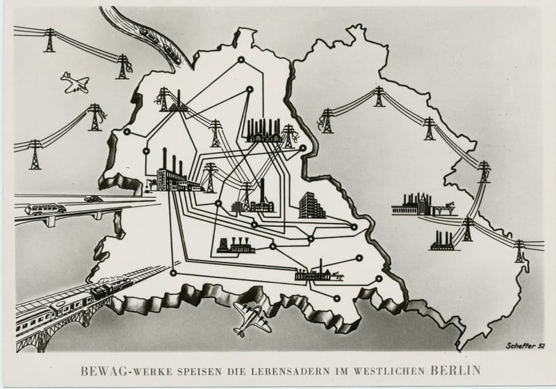 Electricity supply in the divided city of Berlin in the 1950s