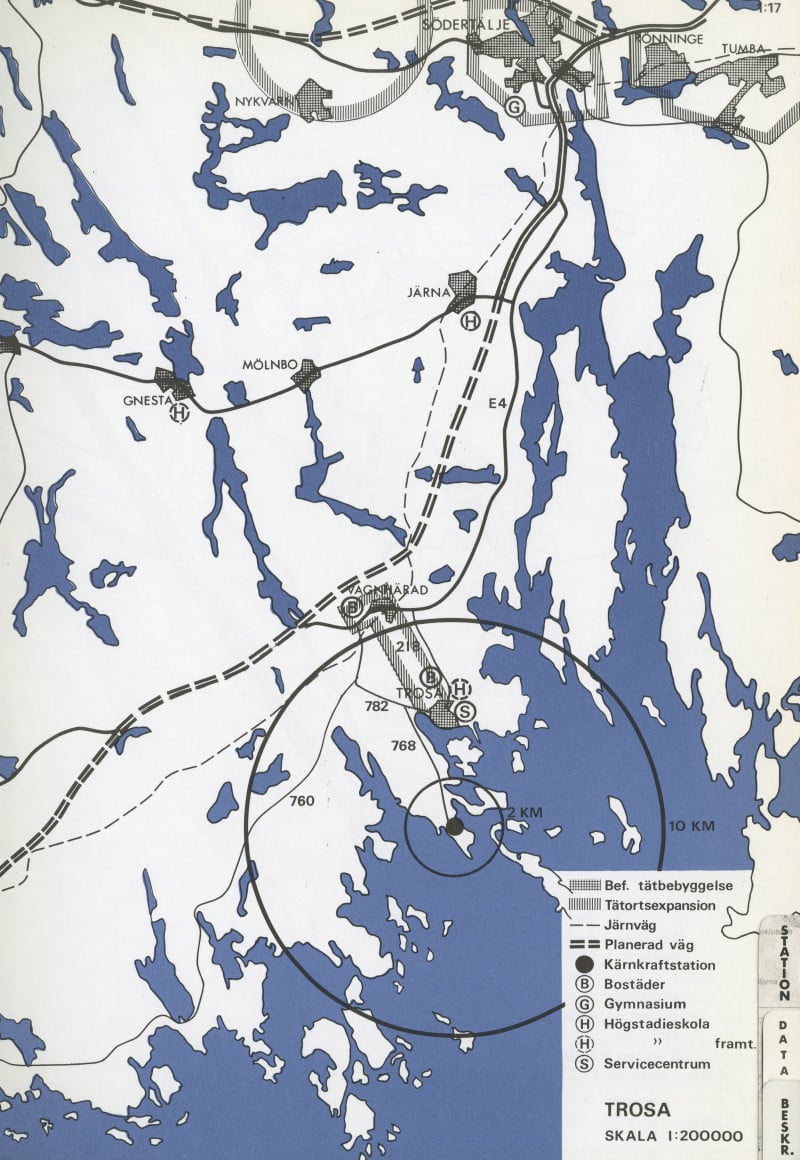 A map of the area around Trosa