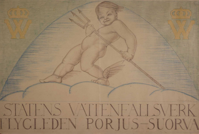 Logotype for Vattenfall's flight route between Porjus and Suorva