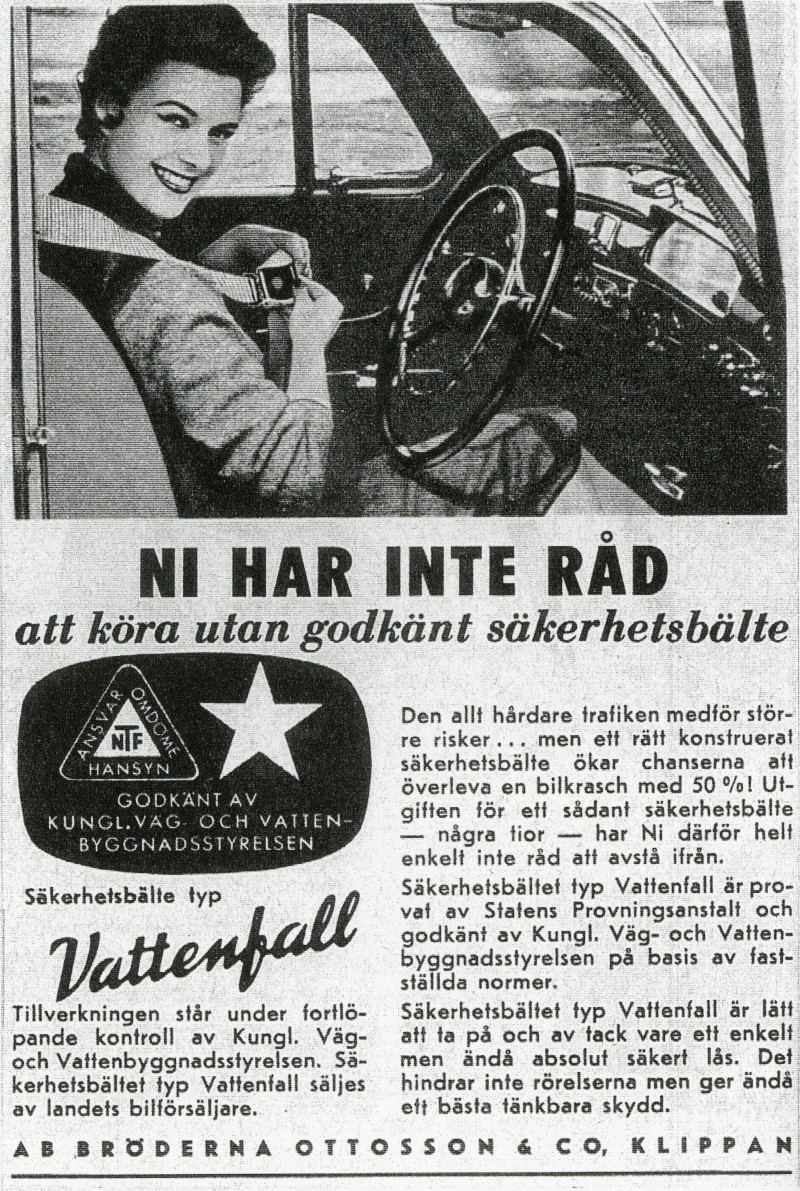 Vattenfall seat belt commercial from 1958