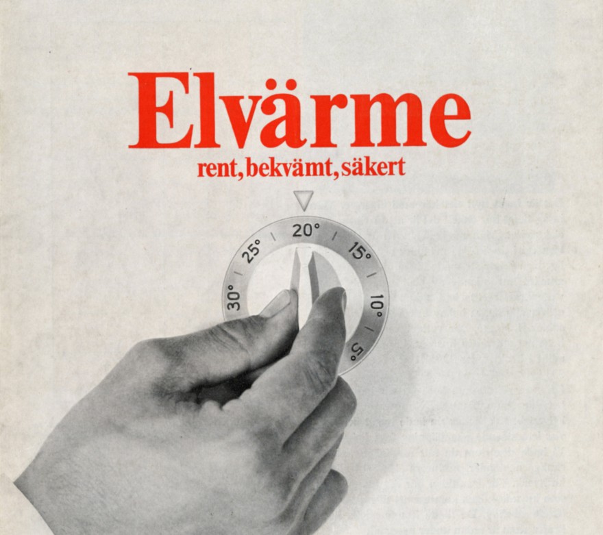 Framsidan till en broschyr från Statens Vattenfallsverk som behandlar elvärme.