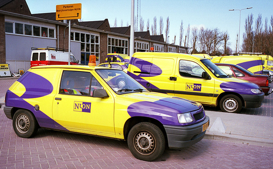 The yellow and purple cars of Nuon